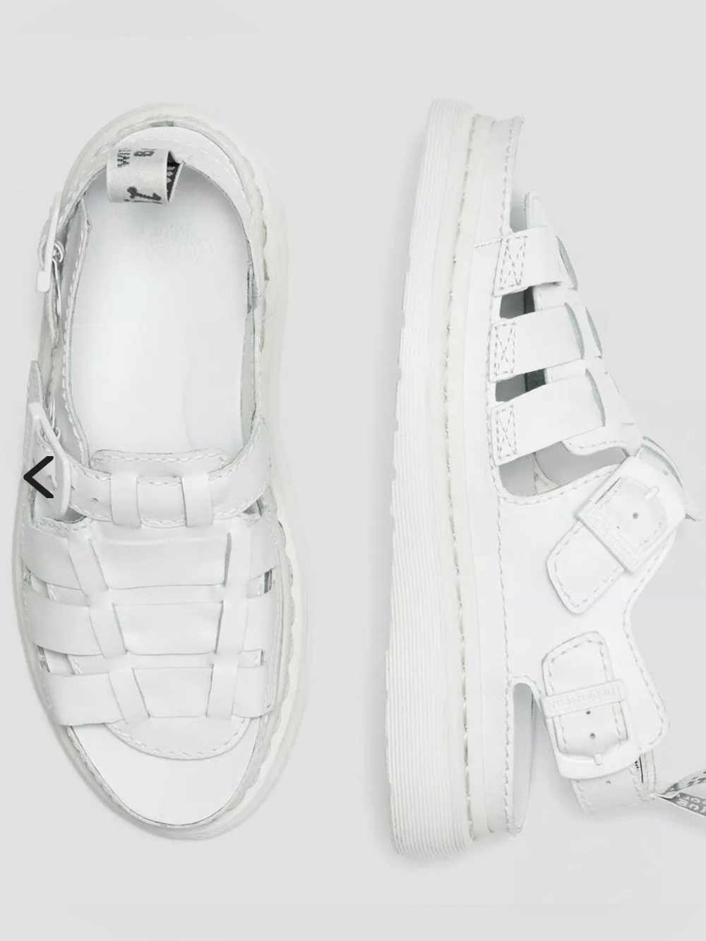 Dr. Martens 8092 ArcMono Leather Fisherman Sandals, White NWB